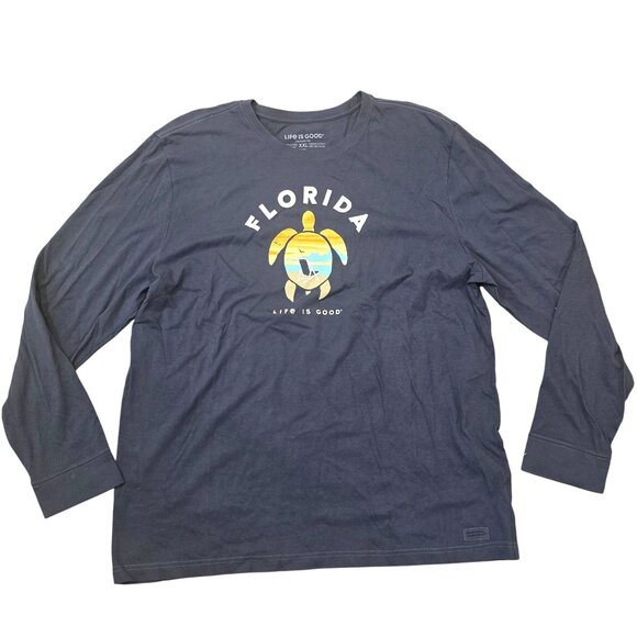 Life Is Good Crusher Tee Florida Sea Turtle Design Mens Long Sleeve T-Shirt XX-L - Picture 6 of 6